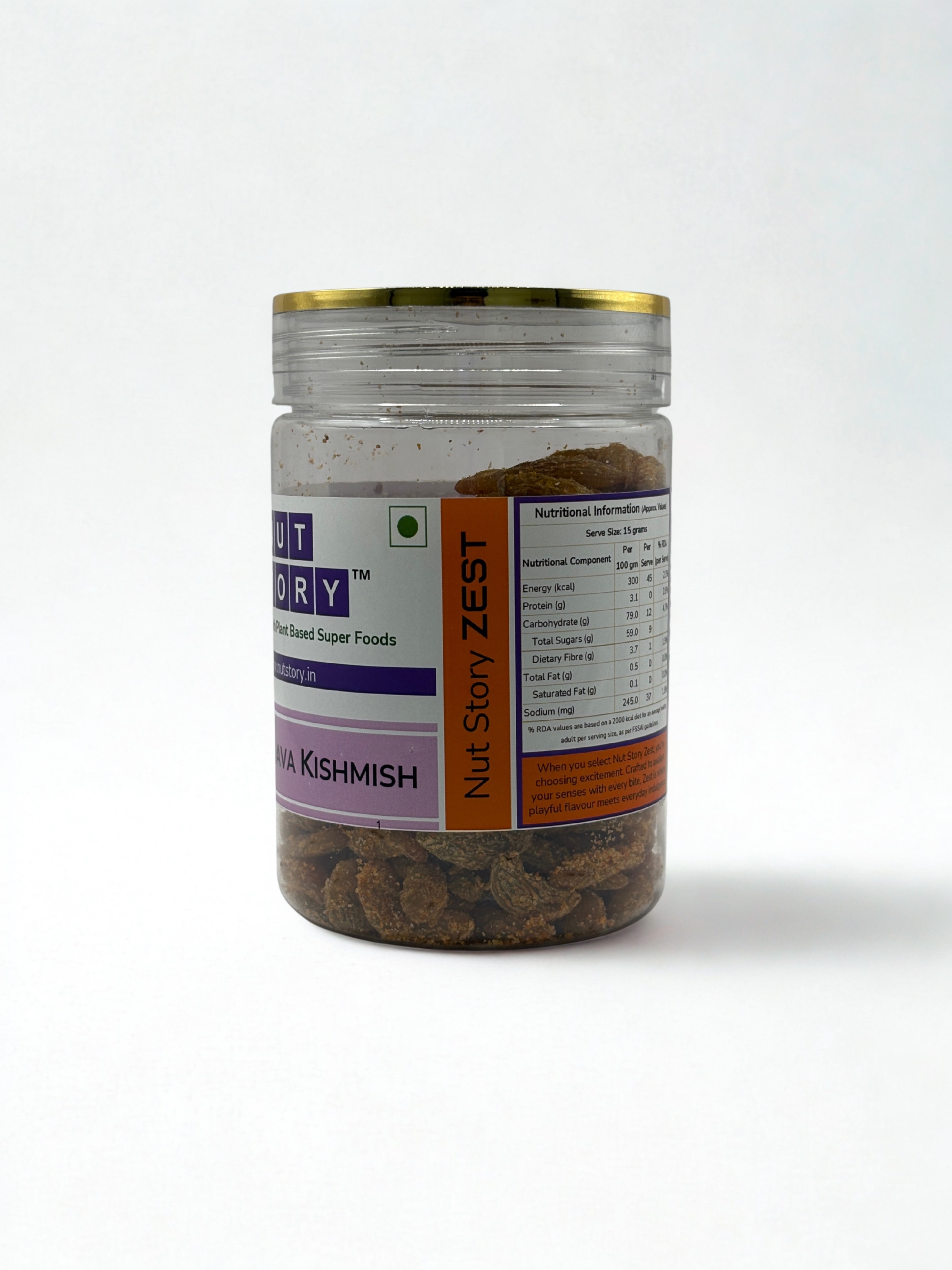 Nut Story Zest Chilli Guava Kishmish — street-style tangy flavoured raisins in a reusable jar