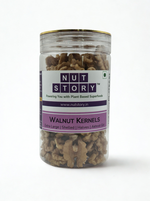 Nut Story Platinum Walnuts jar — back label showing nutritional information
